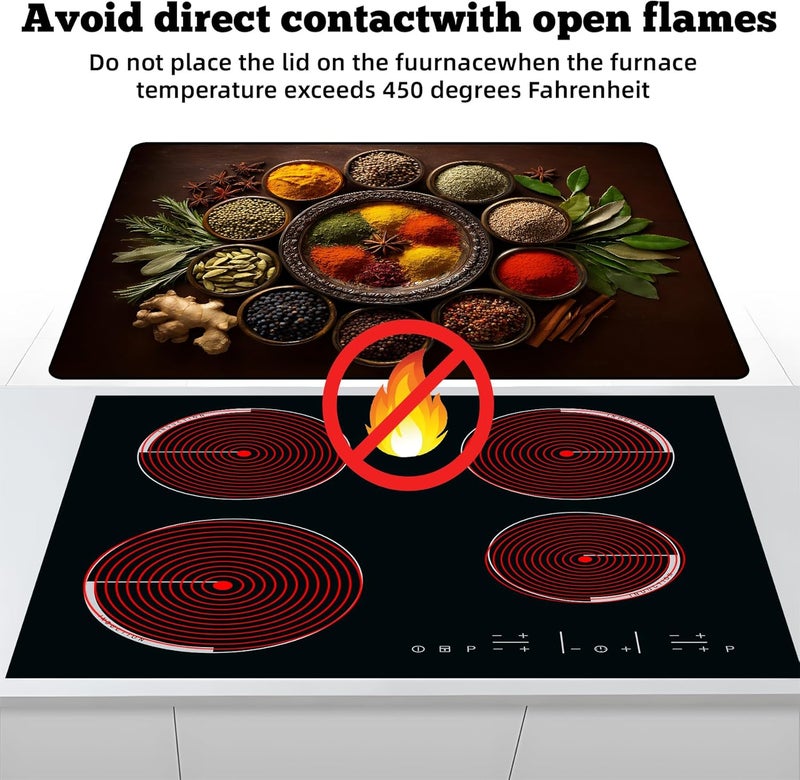 AOHMPT Multi-Design Stove Top Cover for Glass/Electric Stoves - 3-in-1 Heat-Resistant Protector Mat, Non-Slip Drying Rack 28"x20" - Image 3